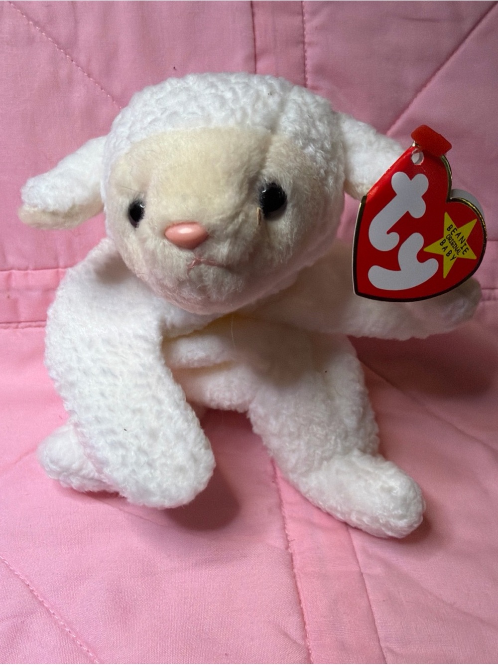 Ty Beanie Baby Fleece Lamb Beanbag Plush Original Tag 1996 PE 4th Gen - 4125